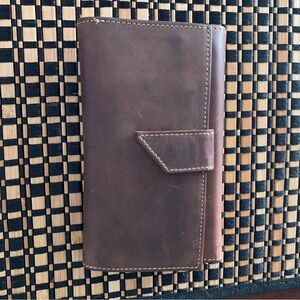 Vintage Elegant Brown Leather Wallet with RFID